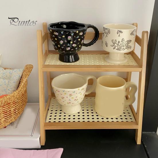 Деревянный стеллаж для хранения вещей, гладкие края, без заусенцев, двухслойная конструкция, прочная треугольная структура, настольный органайзер, демонстрационная стойка