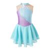 Платье для фигурного катания на коньках со стразами для девочек, детское платье для балета и танцев, детское гимнастическое платье для лирических танцев, костюмы