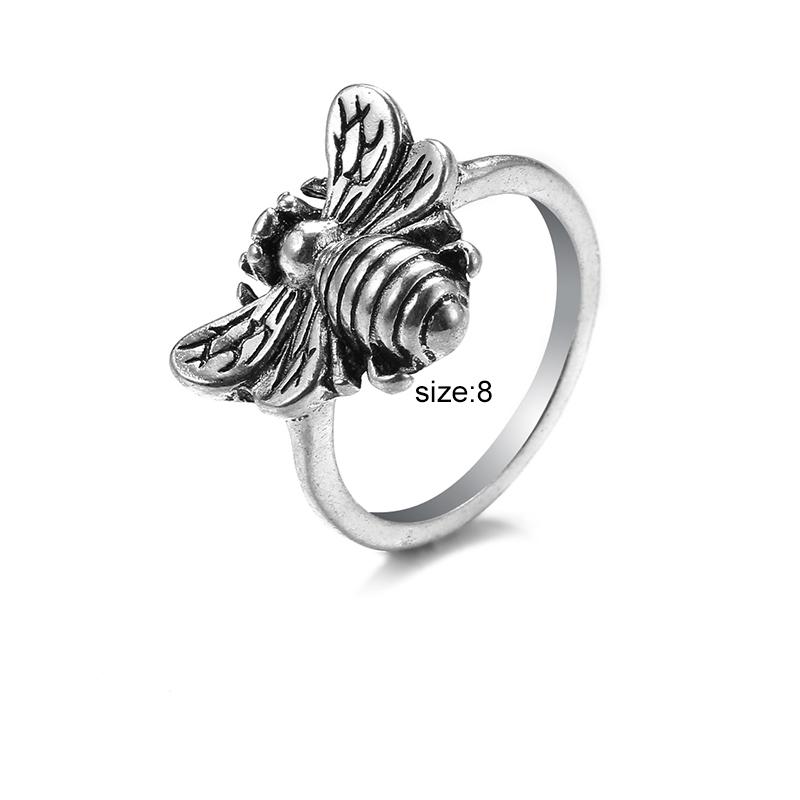 Кольцо для женщин и девочек Любовь Бабочка Череп Модные мужские украшения Винтаж Древнее серебро Цвет Панк Хип-Хоп Регулируемый Бохо