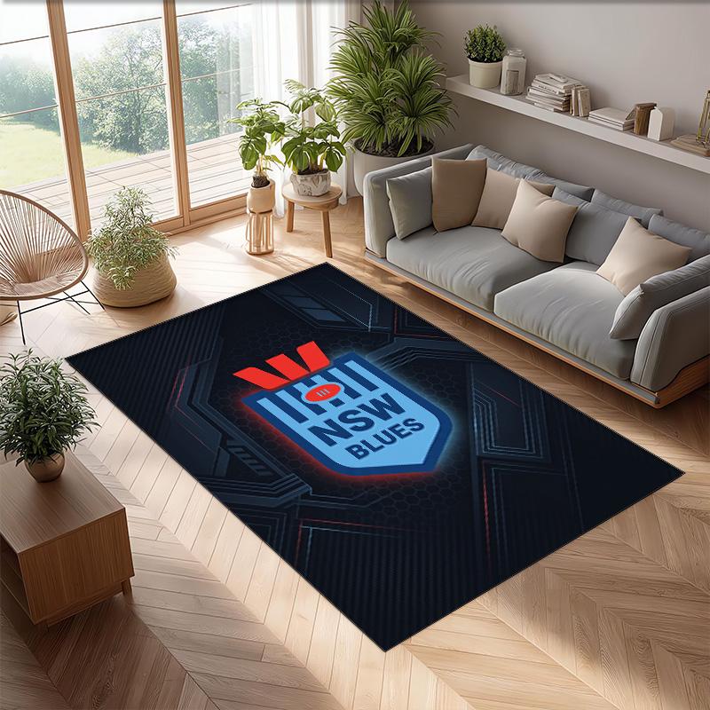 NSW Blues Crystal Velvet Carpet Soft Anti?Slip Floor Mat Comfortable Home Living Room Bedroom Decor Rug