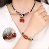 GemChic Женское Новое Этническое Винтажное Ожерелье Браслет Серьги Агатовый Комплект Из Трех Частей Подарок На День Рождения Рождественские Украшения