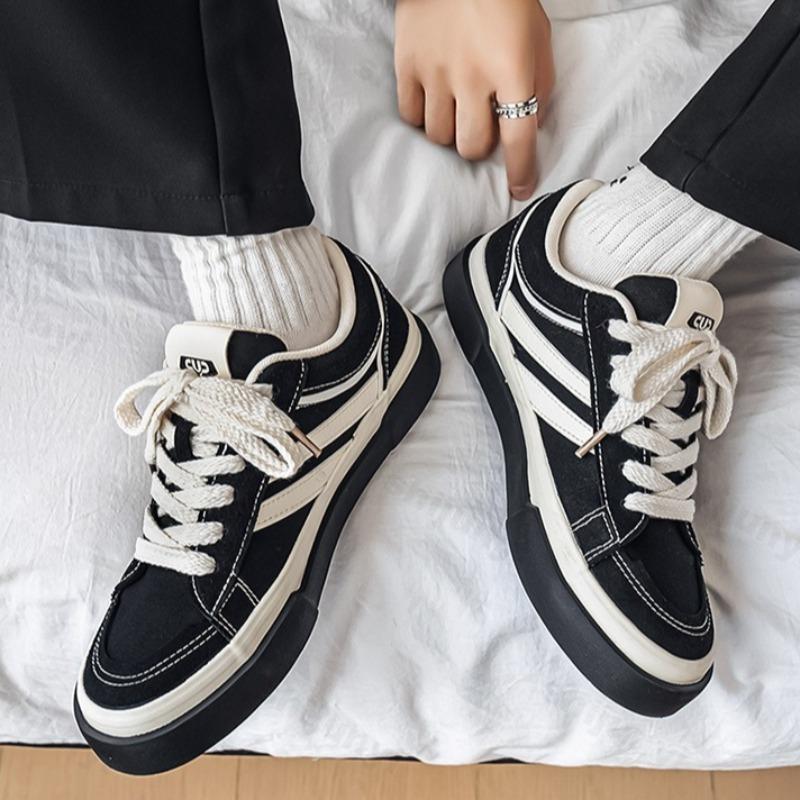 Мода Ретро Стиль Модный Тренд Толстая Подошва Повседневная Холщовая Обувь для Мужчин Весна 2025 Новинка Нишевые Универсальные Удобные Кроссовки с Низким Верхом