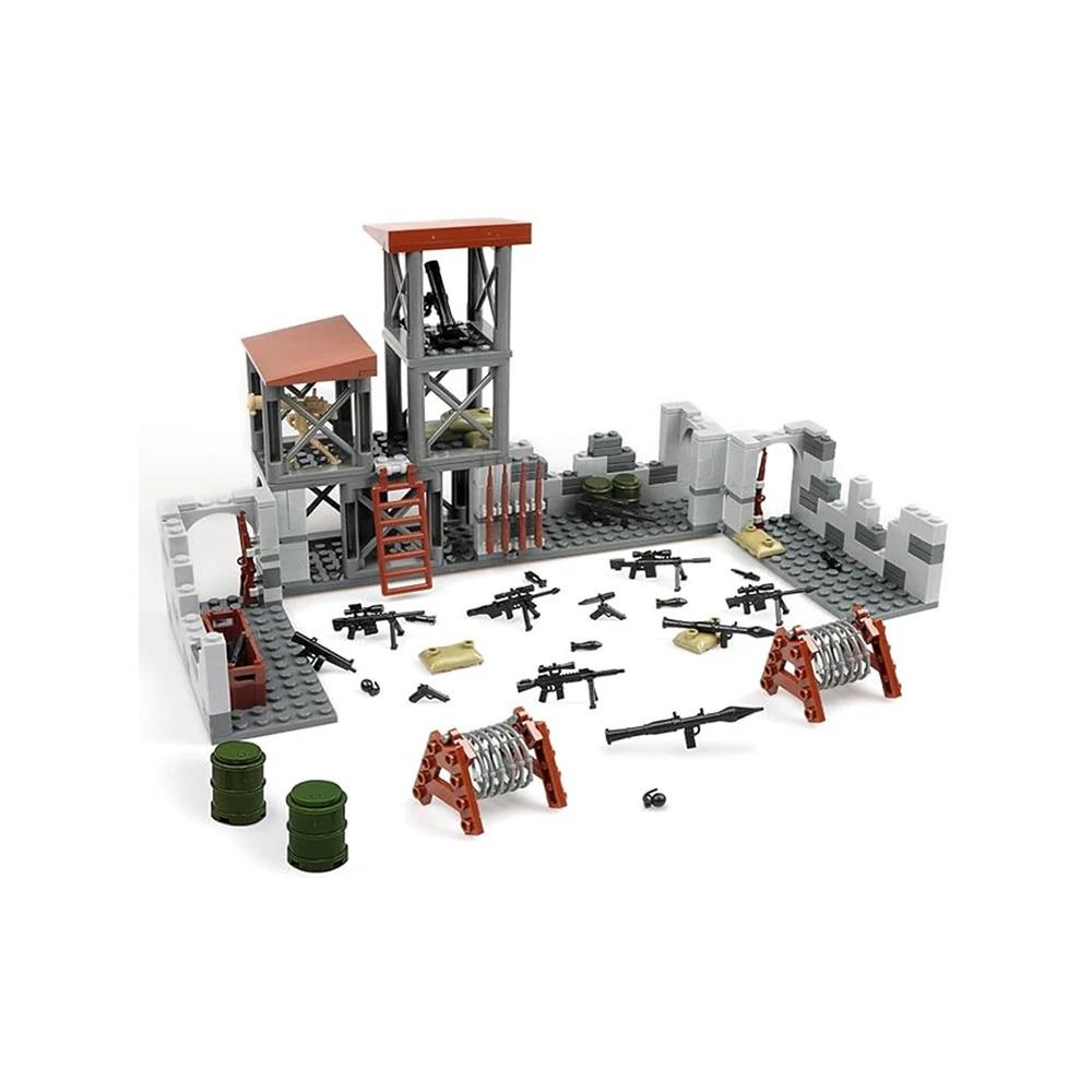 WW2 Army Military Base Model Building Kits Boys Toys Military Mini Army Supplies Guns Building Blocks Sets