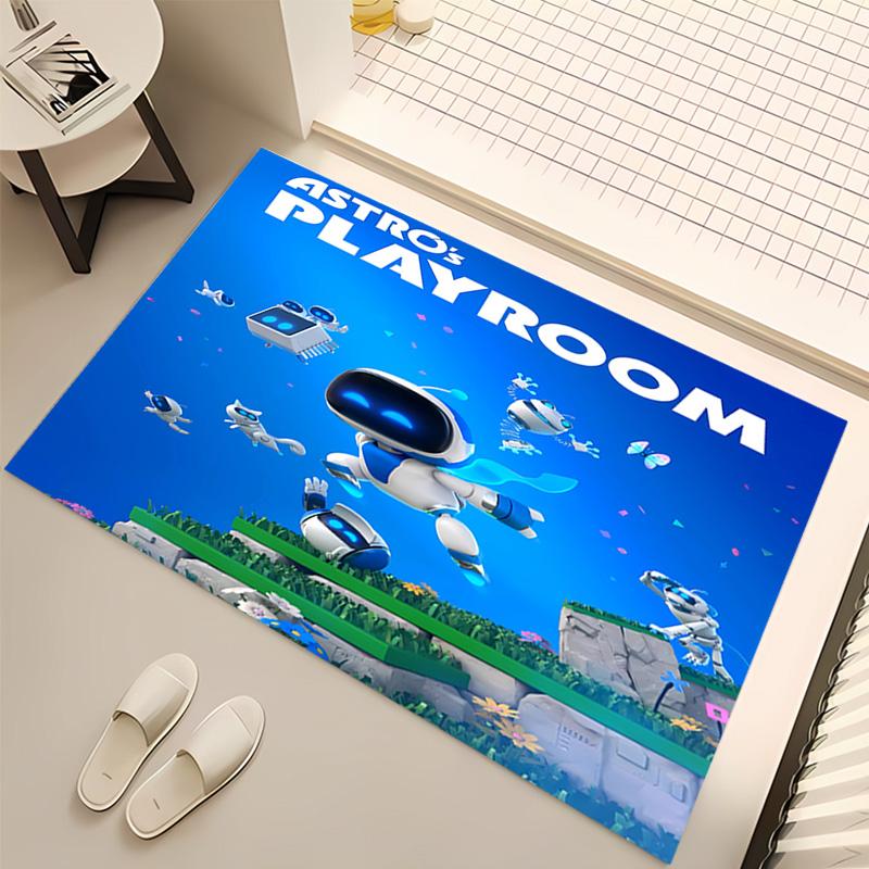 1pc Astro Bot Print Area Rug - Soft, Washable Non-Slip Indoor Mat, Living Room, Home Office Decorative Rug,Office Decorative