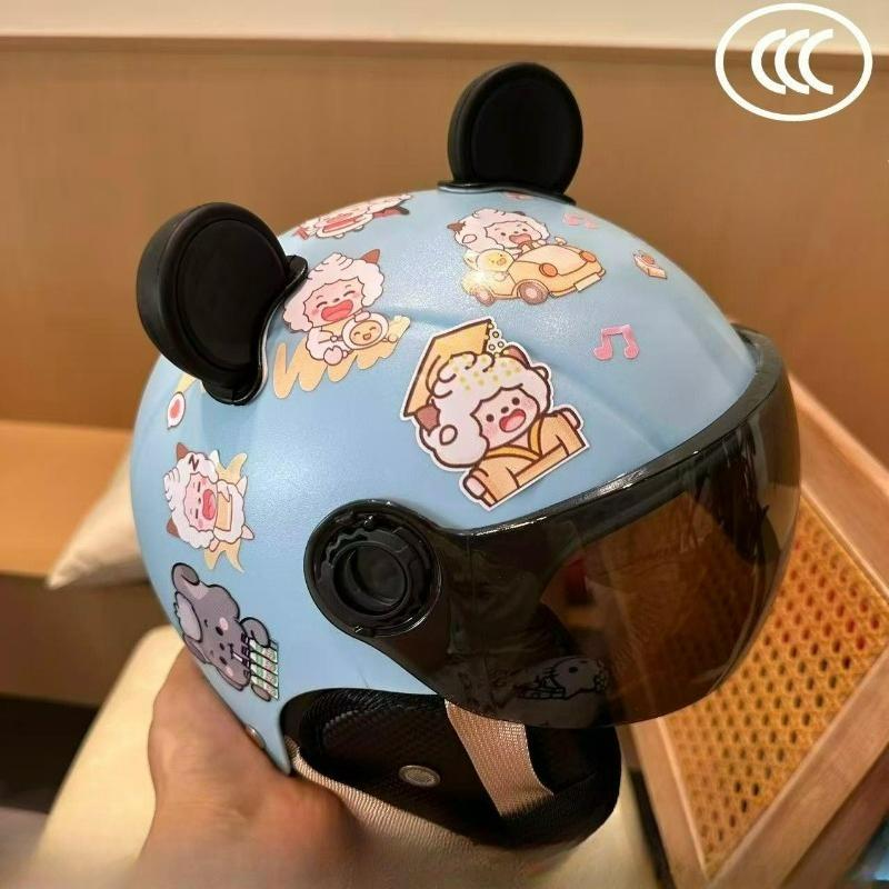Children's Helmets, Electric Vehicles, Motorcycles, Sun Protection, Hard Hats, Durable Half Helmets, Universal and Cute in All Seasons