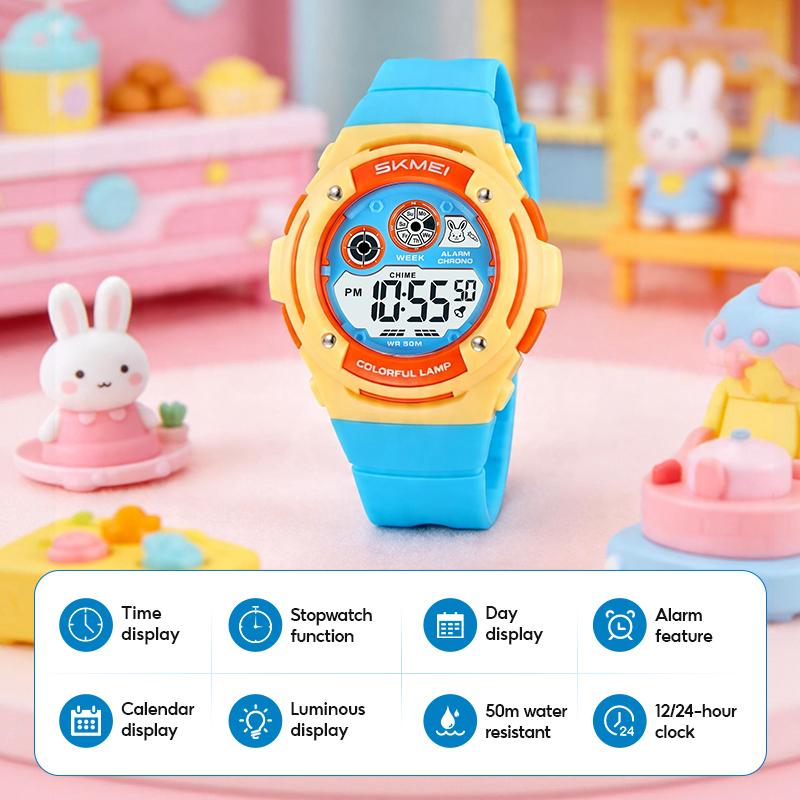 SKMEI 2430 Digital Kids Watch Electric Wristwatch Children’s Clock 5Bar Waterproof Alarm Countdown Timer Week Date Chronograph