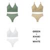CINOON 3Pcs/Lot Women Bra Set Sexy Seamless Thong Low Waist Panties Wire Free Bra Bralette Lingerie Brassiere Female Underwear Set