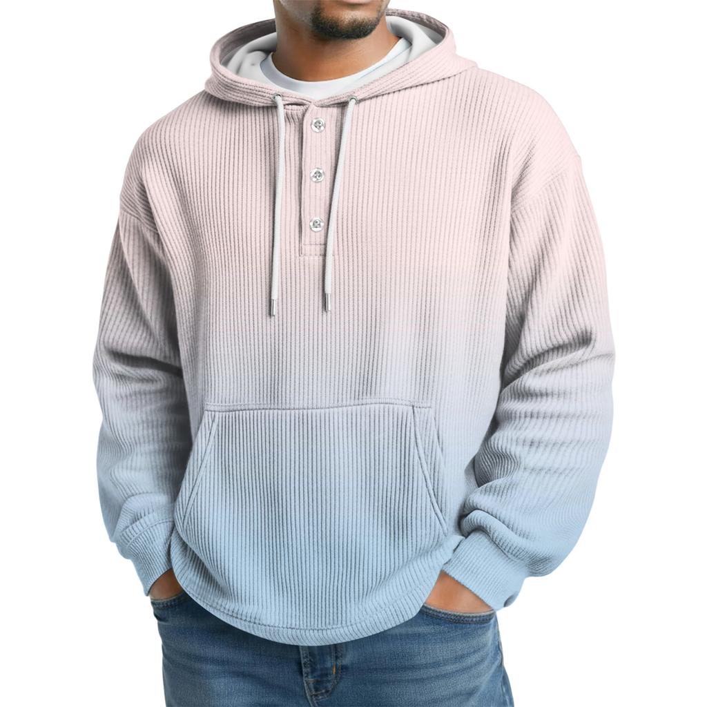 Men's Knit Hooded Sweatshirt Casual Long-Sleeve Sweatshirt
