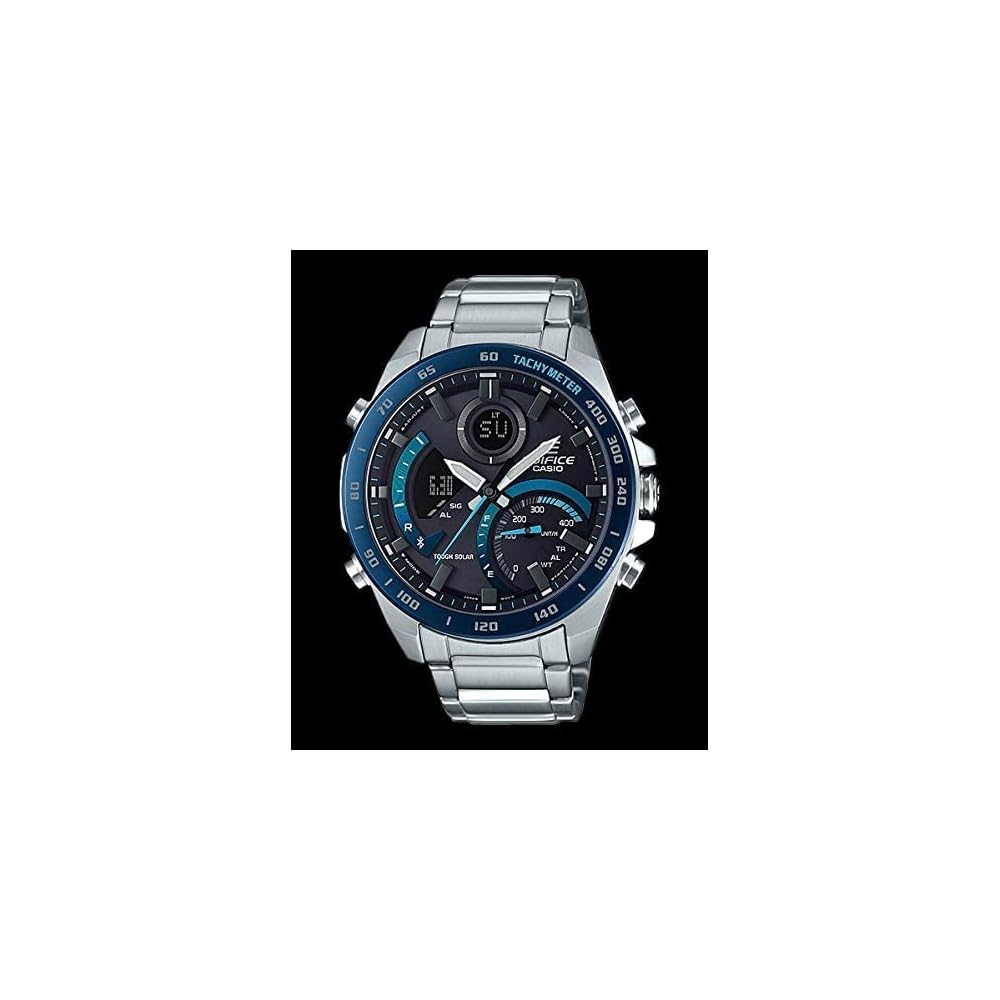 EDIFICE Casio ECB-900DB-1B Bluetooth Хронограф Календарь Аналогово-цифровые Часы Черно-синие Нержавеющая сталь Водонепроницаемые