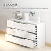Comfortable With 6 Drawers Bedroom Dresser Modern With Anti Tip Chest Of Drawers For Living Room Hallway 120x40x75 Cm