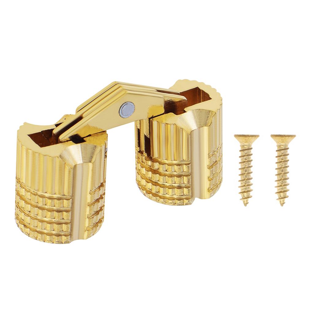 8 Pcs 8mm Invisible Brass Barrel Furniture Hinges, Fit for DIY Jewelry Box Hand Craft with 16 Pcs Screws,8 Mm High-speed Steel Drill