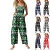 Women's Jumpsuit Halloween Print Casual Loose Vintage Shoulder Strap Cotton Linen