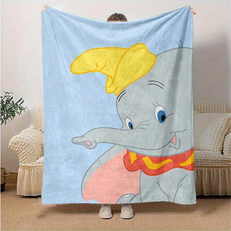 1pc Dumbo Elephant Blanket Cute Cartoon Dumbo Stuffed Animal Soft Blankets for Friends Perfect Gift for Birthday, Christmas, Easter