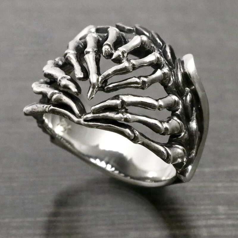 Ins Trendy Centipede Leg Ring Punk Skull Ghost Claw Ring Hip Ring