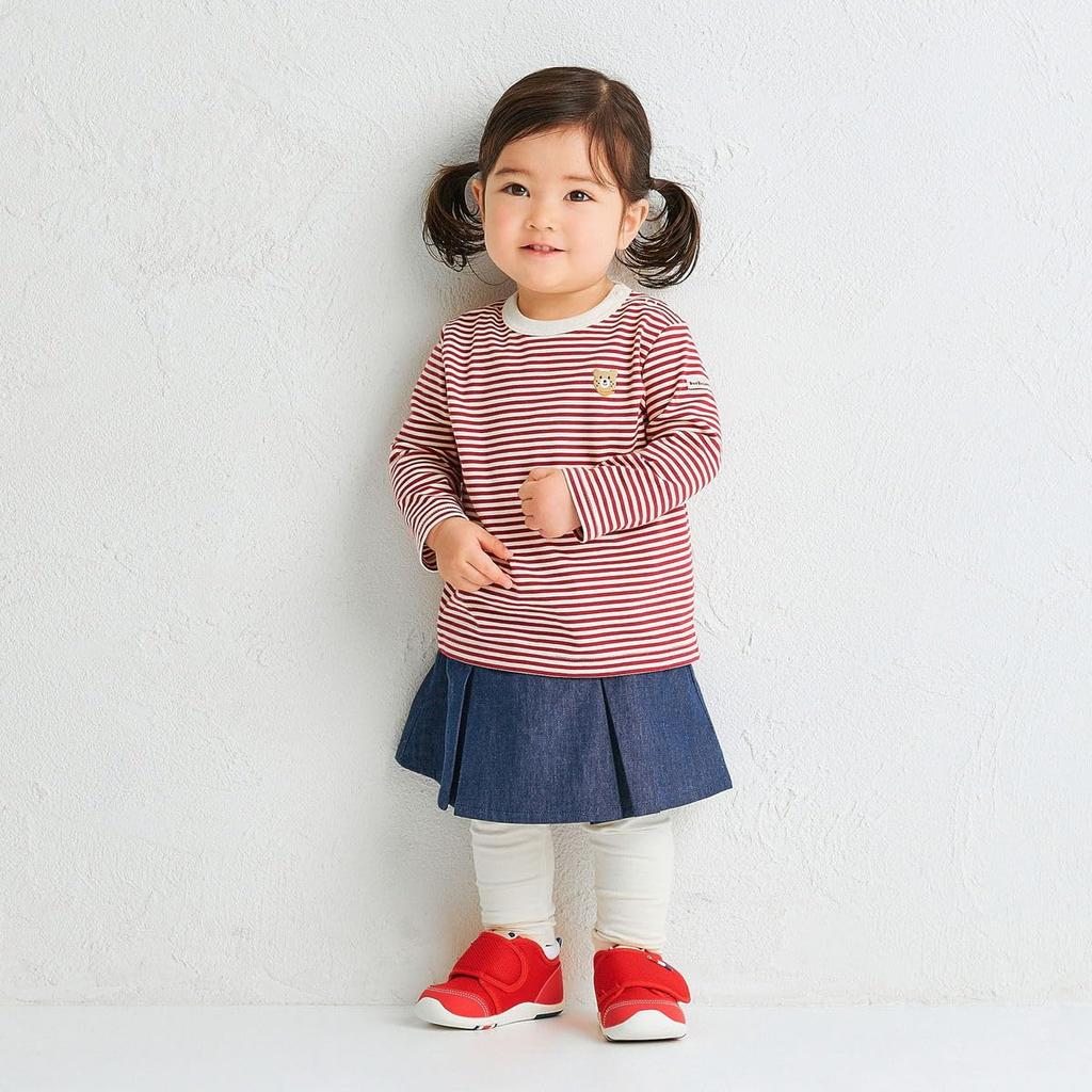 Футболка MIKI HOUSE HOT BISCUITS с длинным рукавом для мальчиков и винного цвета, для девочек, детская одежда, красная, 110 см, 70-5211-686