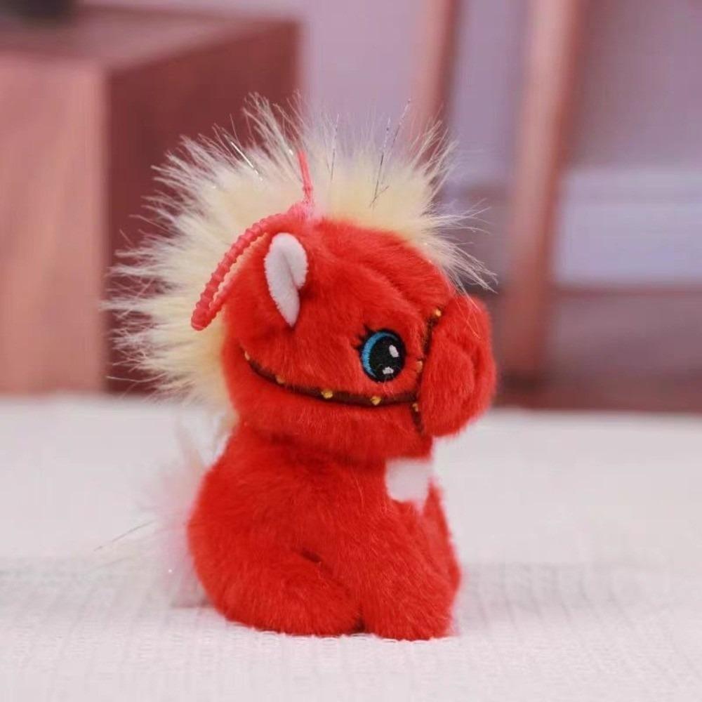 Solid Color Plush Horse Keychain Mascot Plush Horse Doll Pendant  Year of Horse