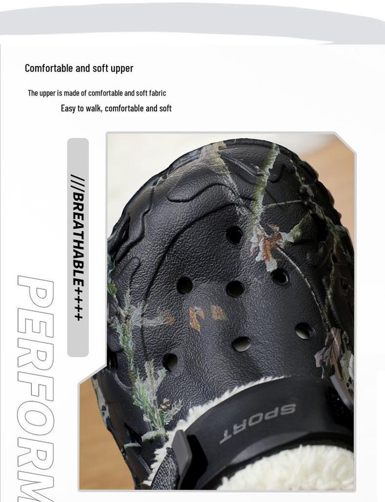 Мужские хлопковые пляжные тапочки на флисовой подкладке, зимние, больших размеров, дизайн «два в одном» для тепла и комфорта