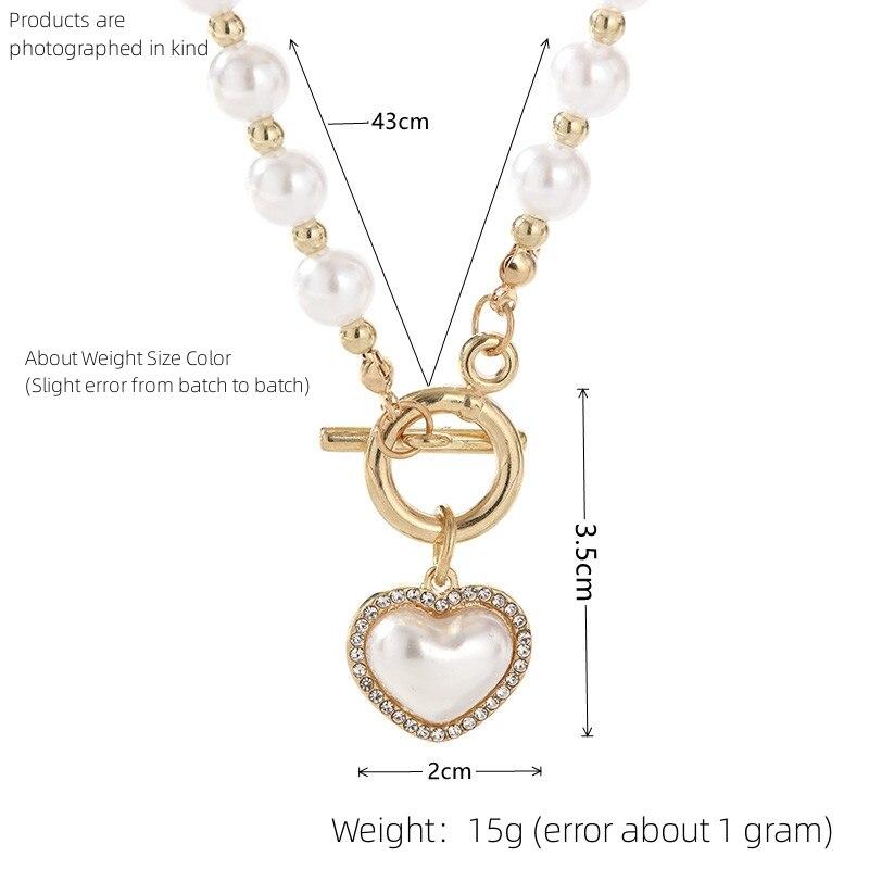 1pcs Gold-color Necklace Ladies Light Luxury Wind Super Fairy Temperament Love Heart With Diamonds Collarbone Chain