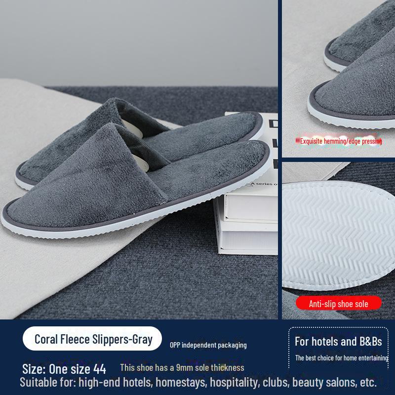 Plush Winter Non-Slip Disposable Slippers for Hotels & Homestays