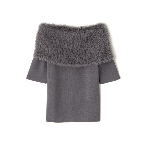 Natural Beauty Basics Shaggy Knit Sweater for Women Off-the-Shoulder