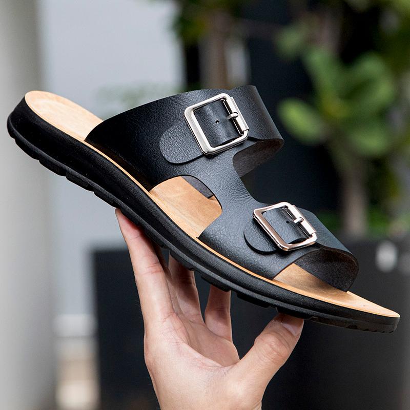 Beach Cool Leather Men Slippers Summer Brand Hot Sale Fashion Man Designer Simple Light Comfortable Outdoor Handmade Slippers