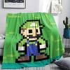 Luigi Printed Flannel Blanket, soft throw for bedroom sofa, washable, fan merchandise, great gift.