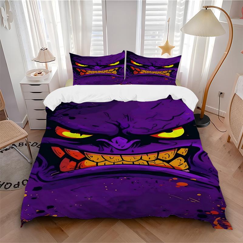 3pcs bedding set Evil Monster Includes 1 Comforter + 2 Pillowcases, Without Pillow Inserts, Soft Comfortable, Lightweight Breathable, Printe