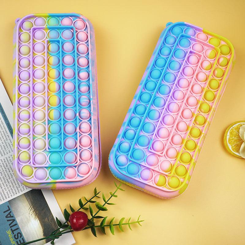 Новый Pops It Push Bubble Fidget Toys Пенал Детская игрушка для снятия стресса Антистресс Popsits Мягкие детские игрушки Поппер