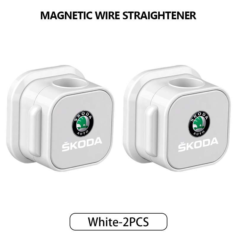 cqmes7 For Skoda Multifunction Portable Magnetic Cable Clip Adjustable Cord Cable Organizer Holder Kodiaq Fabia Kamiq Karoq Octavia 2 3
