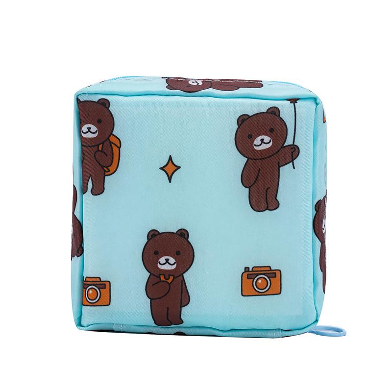 High-End Cube Sanitary Napkin Storage Bag Travel Makeup Organizer