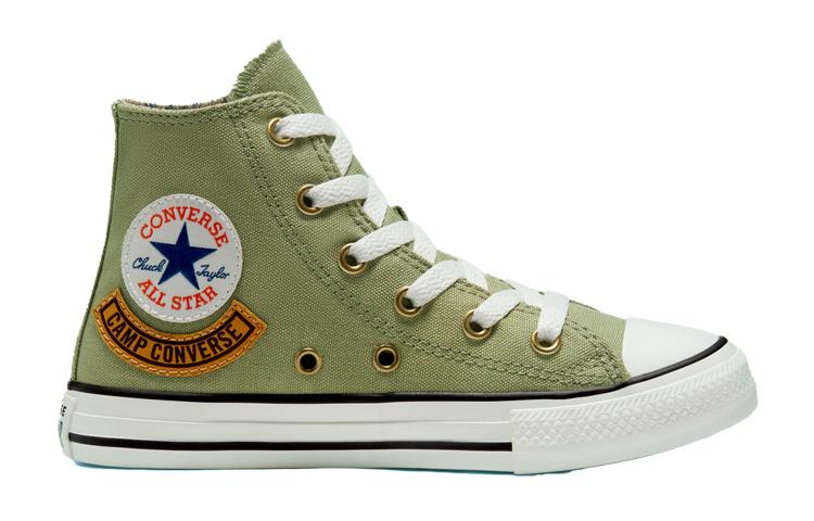 Converse Кеды Chuck Taylor All Star POCKET Удобные Высокие Детские Канвасовые Светло-зеленые Подростковые 667783F