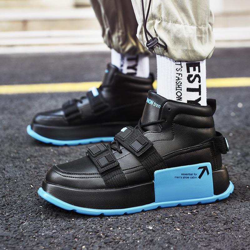 Новые модные брендовые высокие мужские туфли для отдыха на открытом воздухе, повседневные кроссовки для мотоциклистов на толстой подошве, удобная мужская дизайнерская обувь