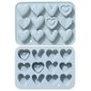 Silicone Moulds 12 Link 6 Different Heart Shape Non-Stick Heat-resistant Food-grade Soft Silicone Molds for Chocolates