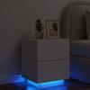VidaXL Bedside Cabinet with LED Lights, Bedside Table with 7 Drawers, Nightstand with Bedroom Storage, Modern, 836735