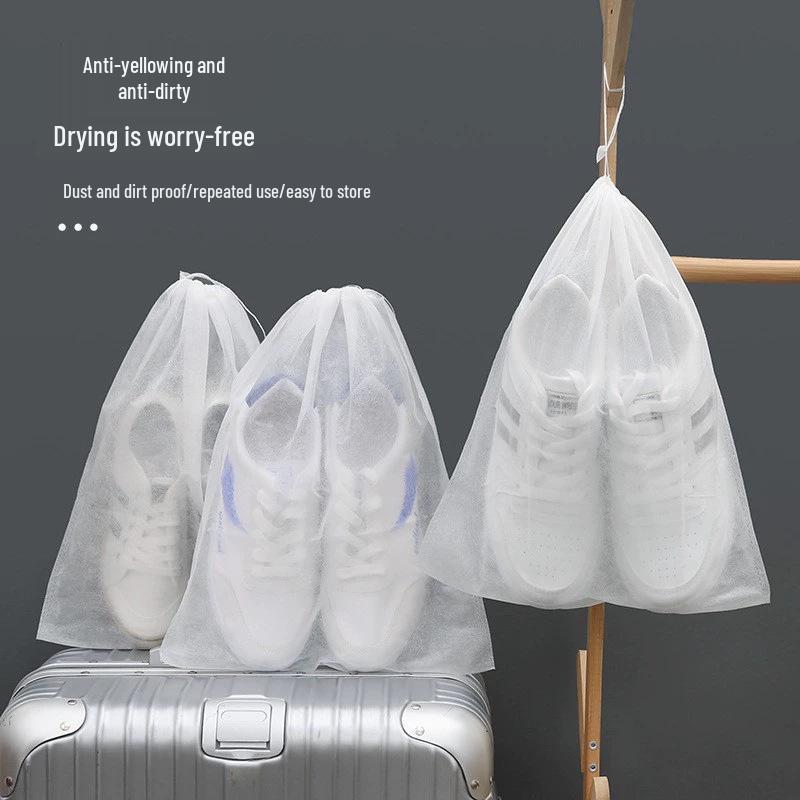 Portable Dustproof Non-Woven Yellow Shoe & Boot Covers with Sun Protection for Drying & Storage