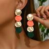 1 пара ретро элегантных ювелирных изделий геометрические красочные женские серьги, на каждый день, праздник, подарок