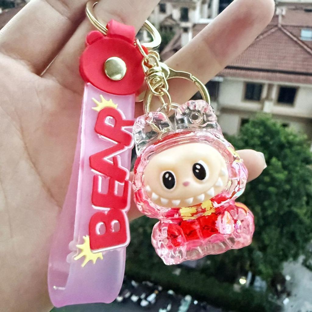 High Looks Labrador Keychain Bag Oil Hanging Decoration Figurine Backpack Quicksand Cartoon Pendant Gift Keychain