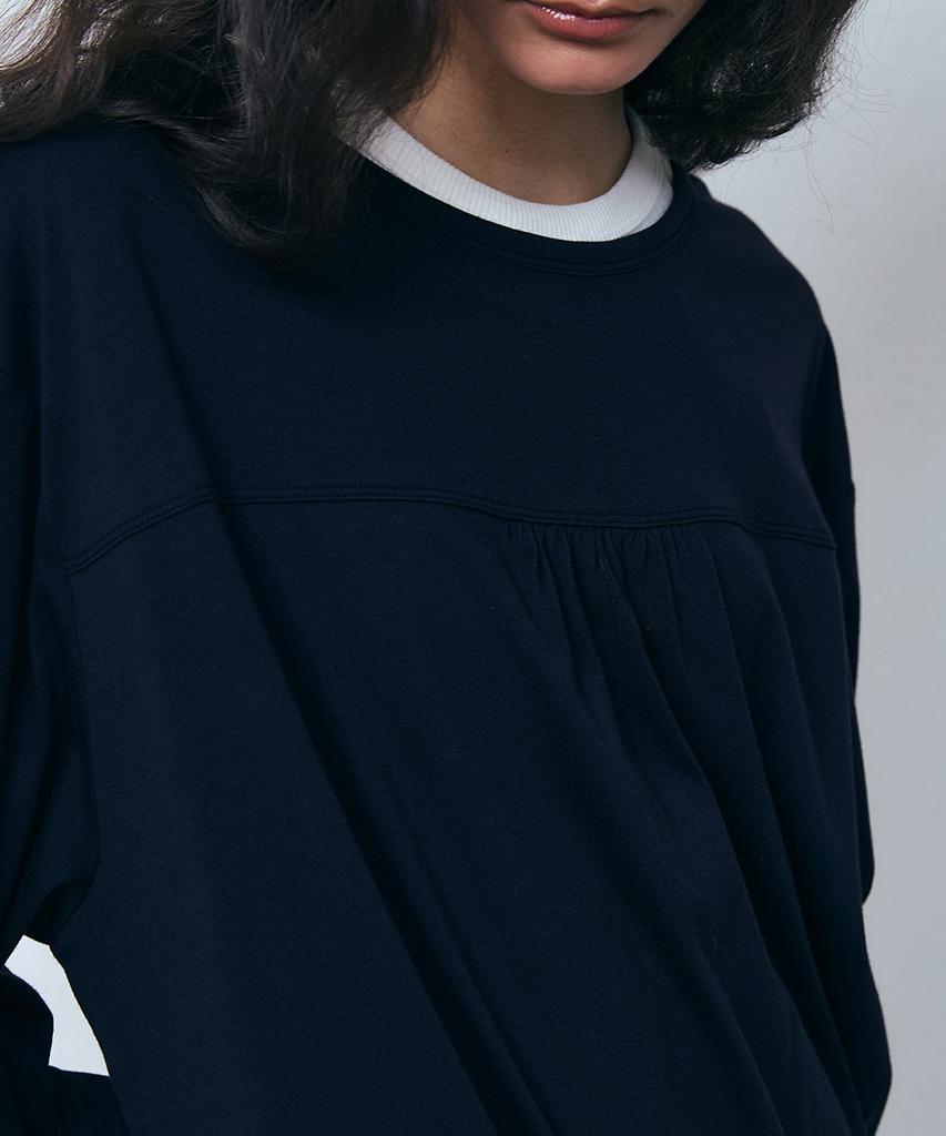 PISCESS Front Shirred Long Sleeve Top_Dark Navy