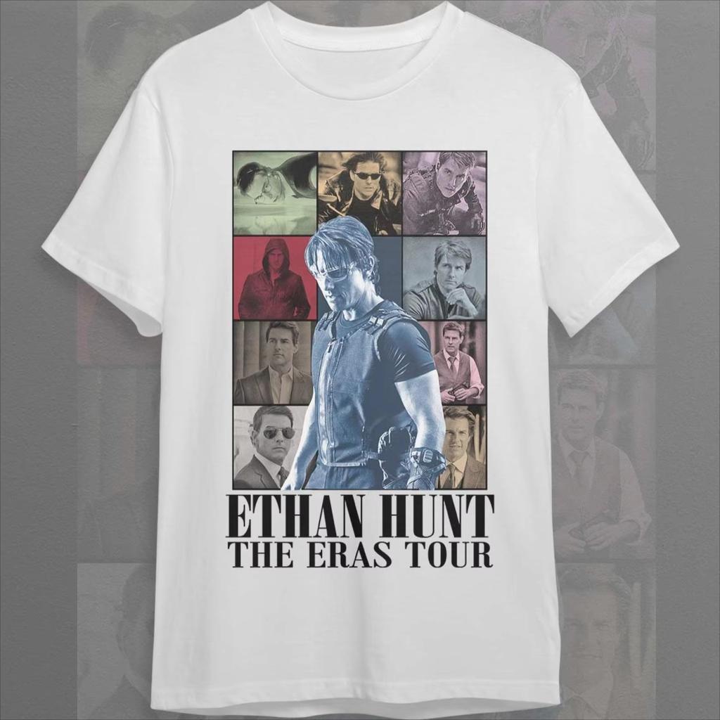 2026 Summer Hot Vintage Ethan Hunt Collage Printed T-shirt Men Women Hip Hop Streetwear T-shirt Y2K Gothic Cotton Oversized T-shirts