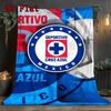 Deportivo Cruz Azul Team 2D Flat Pattern Flannel Blanket High Quality All Seasons Warmth and Comfort Perfect for Christmas Gifts.NMT0928050