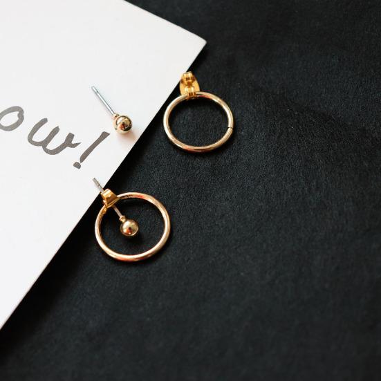 Женские простые полые круглые двухсторонние куртки, серьги-гвоздики, ювелирные изделия