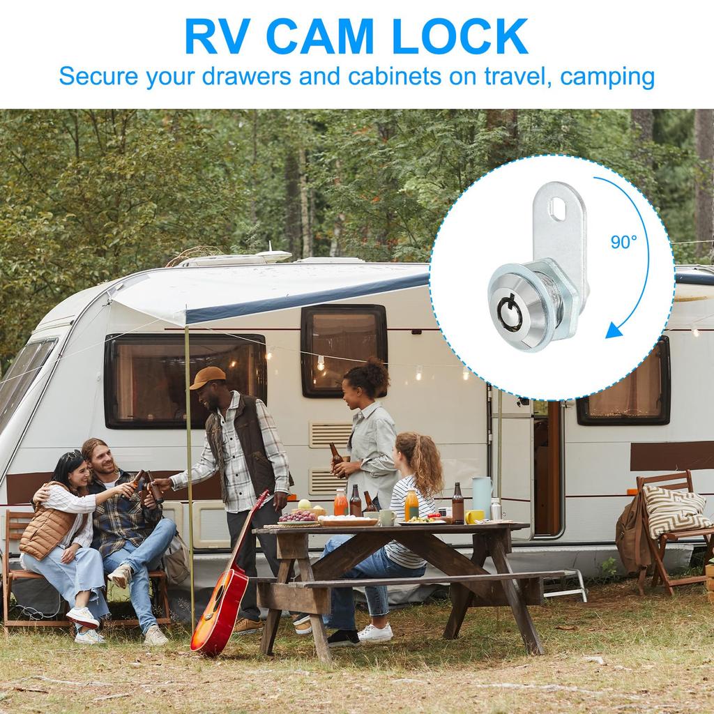 Замок для шкафа PATIKIL с ключами, 2 шт., цилиндровый замок с разными ключами, цинковый сплав, хром, замок для ящика, трубчатый кулачок для ящиков шкафов с