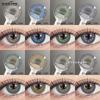 2PCS Natural Color Contact Lenses Blue Fashion Eye Color Lenses Beauty Gray Beautiful Pupil Eye Makeup Color Lenses Annual Green Lenses