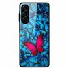 Закаленное Стекло Чехол для Телефона для Samsung Galaxy S24 FE Чехол Жесткая Поликарбонатная Задняя Крышка Оболочка для Galaxy S24FE S 24 FE 5G Жесткие Чехлы Цветок
