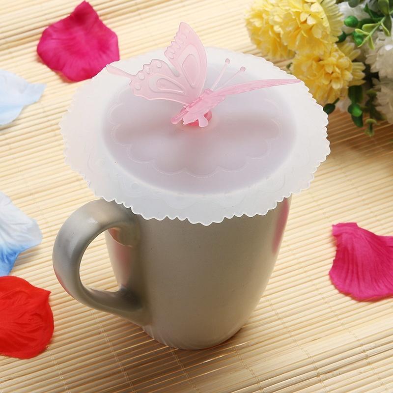 Butterfly Silicone Leakproof Coffee Suction Lid Cap Airtight Seal Cup Cover