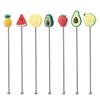 Силиконовая фруктовая головка Палочка для перемешивания из нержавеющей стали Длинная ручка Палочки для смешивания коктейлей и напитков Миксер Барная посуда Мадлер Барные аксессуары
