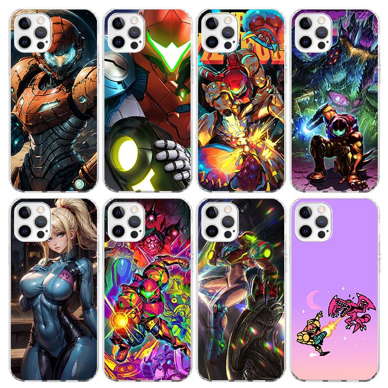Game M-Metroids Phone Case For iPhone 17 Air 11 13 Mini 14 15 Plus 16 12 Pro Max 16E SE 7 8 Pattern Soft TPU Back Cover 13 12 M
