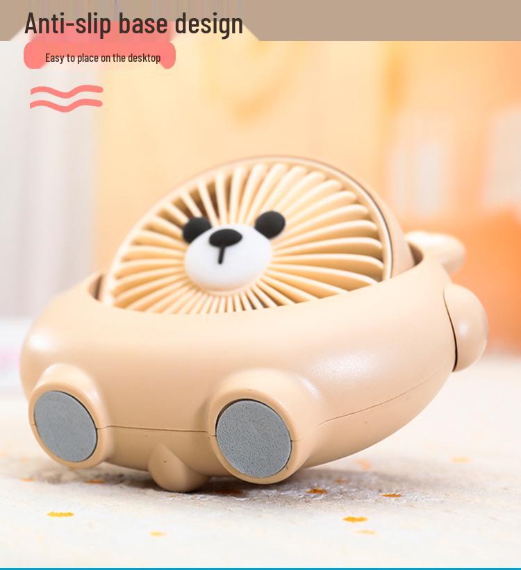 USB Rechargeable Puppy-Themed Fan, 3-Speed Adjustable, Ideal for Desktop and Bedside Use