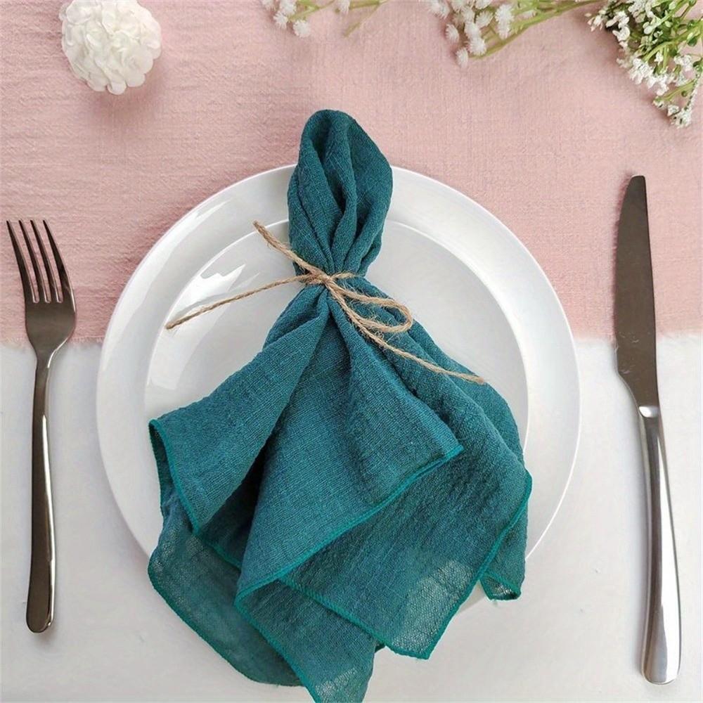 2PCS Soft Cotton Cloth Napkins 42*42 cm Gauze Napkins Tea Towel Bamboo Knot Napkins Restaurant