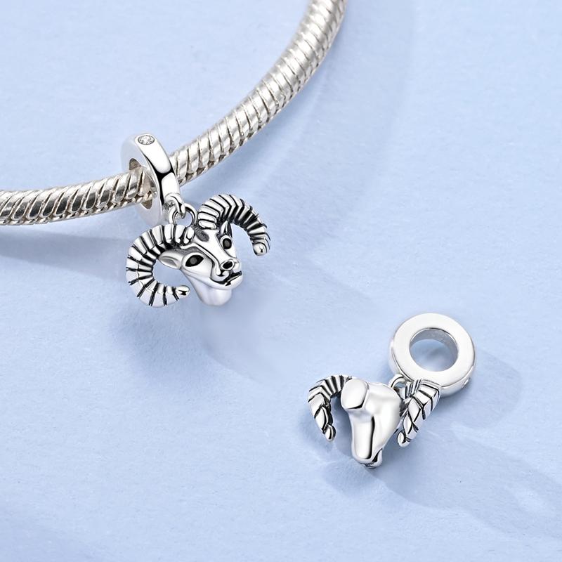 925 Silver Charms Beads Snowflake Elephant Goat Bear Dangle Fit 925 Original Bracelets Fine DIY Jewelry Gift Women